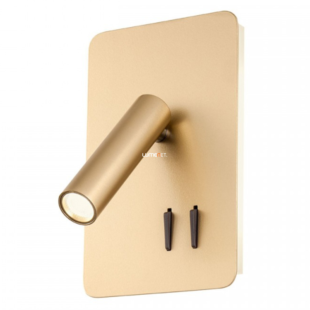Lampa de perete LED 6+3 W, alb cald, auriu mat - Quda Redo 01-2980