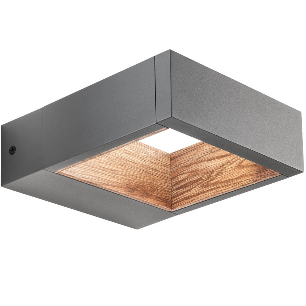 Lampă LED de exterior pentru perete, în stil minimalist, cu ramă interioară cu efect de lemn - Wald Redo 90508