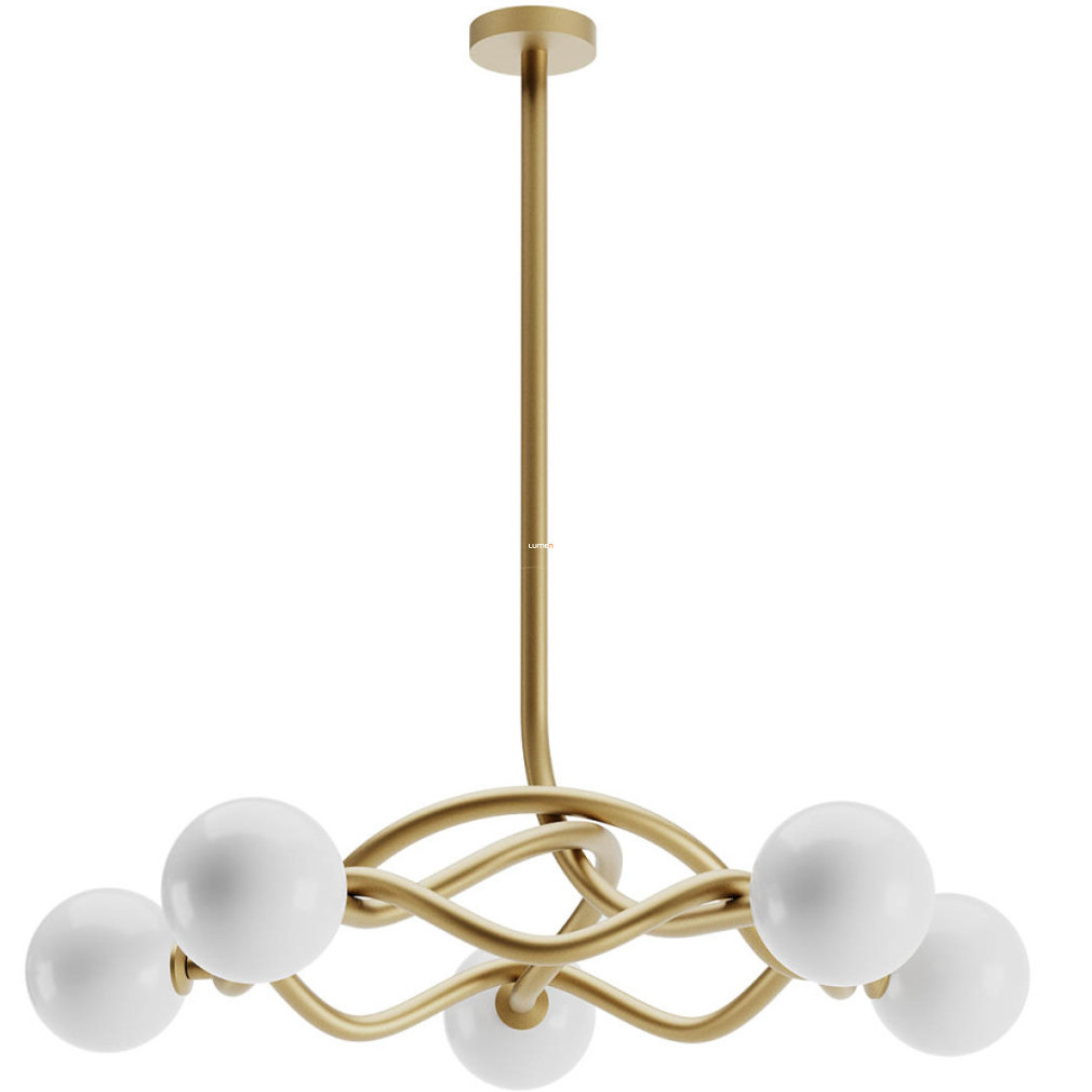 Lampa suspendată din aur mat cu 5 becuri - Confusio Redo 01-3258