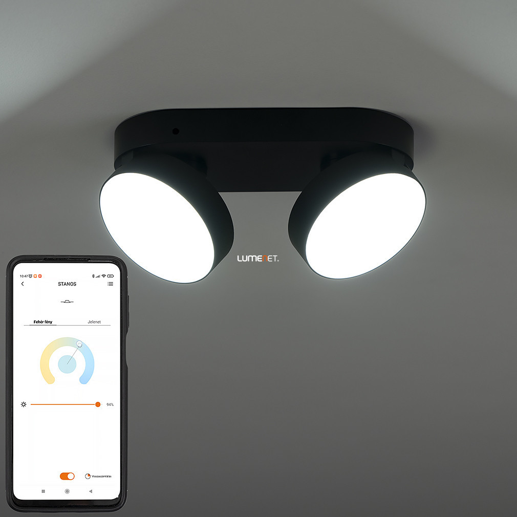 Connect Smart LED spot lamp 16 W, cool-warm white, black - Stanos Lutec 8600502012