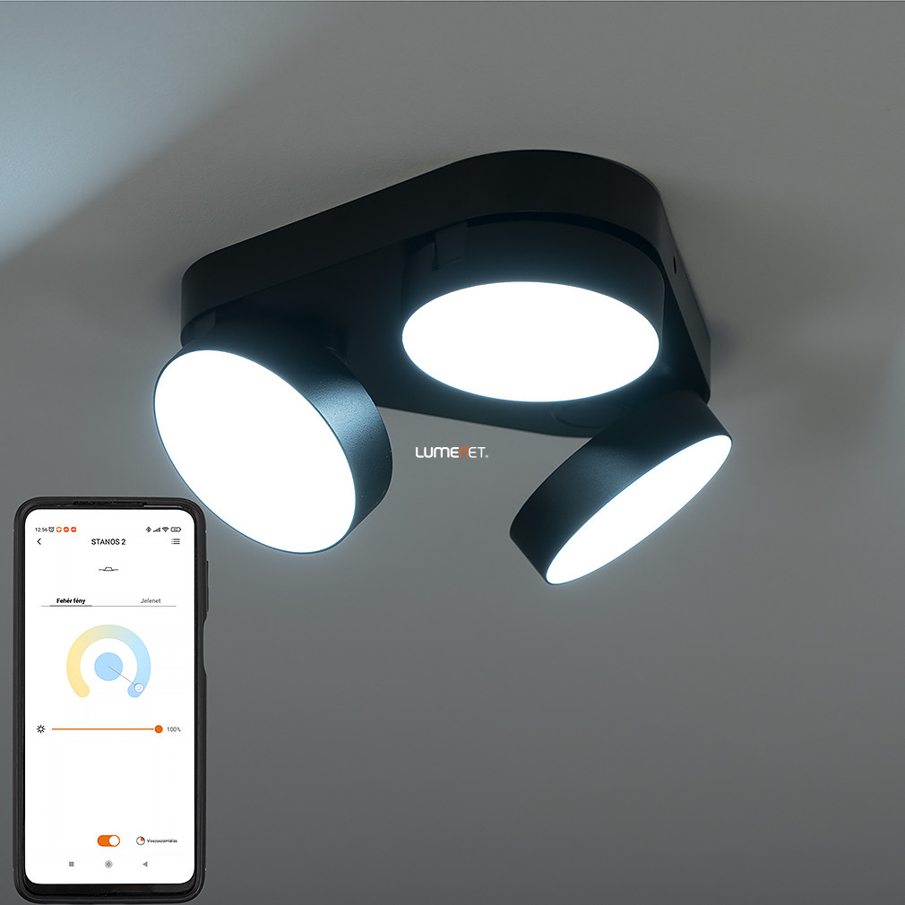 Connect Smart LED spot lámpa 24 W, hideg-melegfehér, fekete (Stanos)