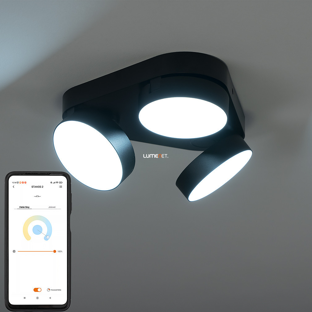 Spot LED Connect Smart 24 W, alb rece-alb cald, negru - Stanos Lutec 8600504012
