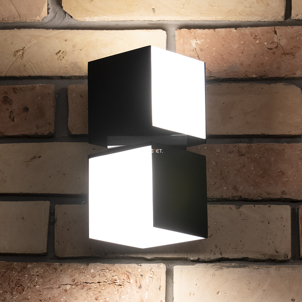 LED cub pentru exterior, 23 W, alb cald, negru opal - Cuba Lutec 5193801012