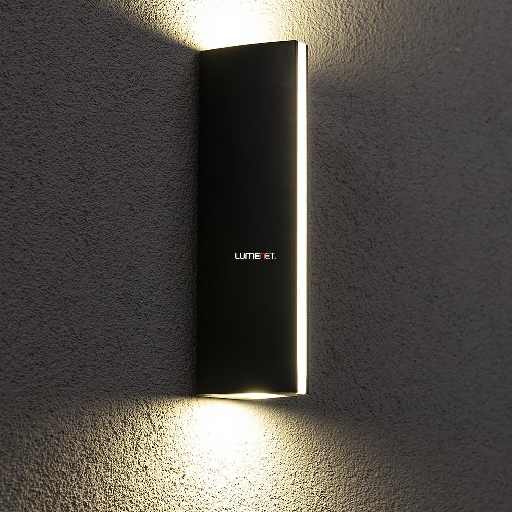 Lampă LED de exterior pentru iluminare ascendentă/descendentă, 14 W, alb cald, negru opal - Leo Lutec 5192701330