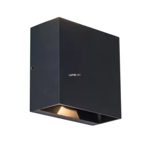   Kültéri le/fel világító fali LED lámpa 7,5 W, melegfehér, fekete - Gemini Beams Lutec 5104003012