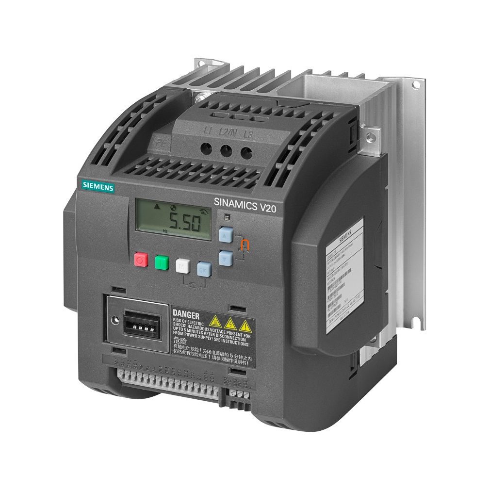 Convertor de frecvență Siemens 3F, 380-480V, 3,0kW, 7,3A, cu filtru C3 încorporat, panou BOP, - Sinamics V20 6SL3210-5BE23-0CV0
