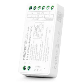   Controler pentru benzi LED 2 în 1, max. 12 A, 12–24 V c.c., RF (2,4 GHz), 30 m, FUT035S+ MiBOXER,