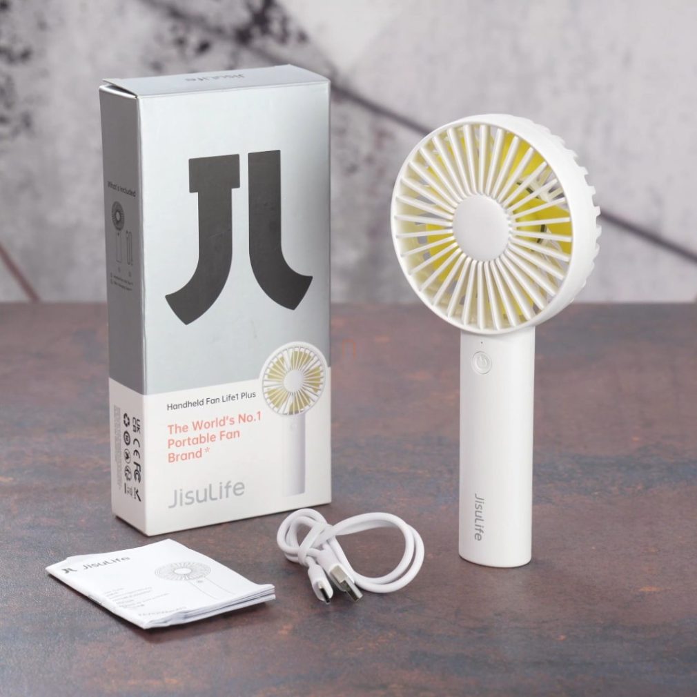 Ventilator manual, 3 trepte, baterie 2000 mAh, alb
