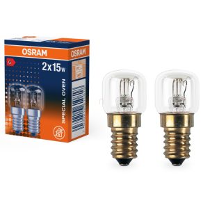   Bec Osram E14 pentru cuptor 15W, 85 lm, 2700 K, alb cald, sticlă transparentă, 2 bucăți - Special T Oven