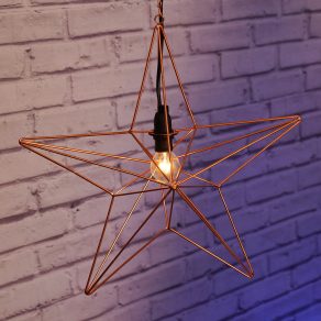   Lampă în formă de stea suspendată pe un lanț, cupru roșu - Tjusa Markslöjd 703932