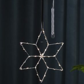   Stea LED suspendată, culoare argintiu - fără baterii (Lolly)