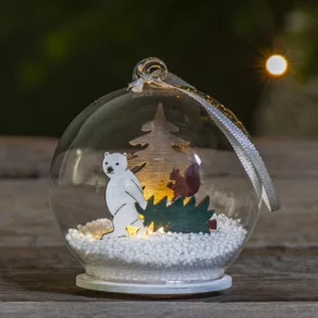   Glob de Crăciun cu LED și urs polar – baterie inclusă (Forest friends)