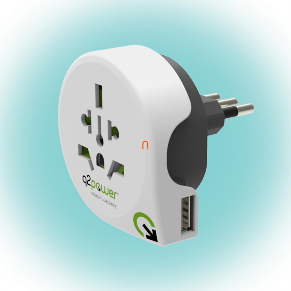 Multiadaptor de călătorie în lume și Australia/Italia (ieșire fără împământare)