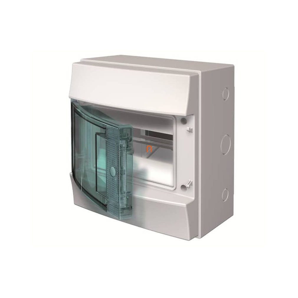 Distribuitor electric exterior, 1 rând, 8 module, cu ușă transparentă, IP65, șină PE/N ABB Mistral65 1SLM006501A1201