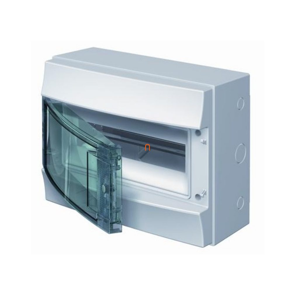 Distribuitor extern cu 1 rând, 12 module, ușă transparentă, IP65, șină PE/N ABB Mistral65 1SLM006501A1202