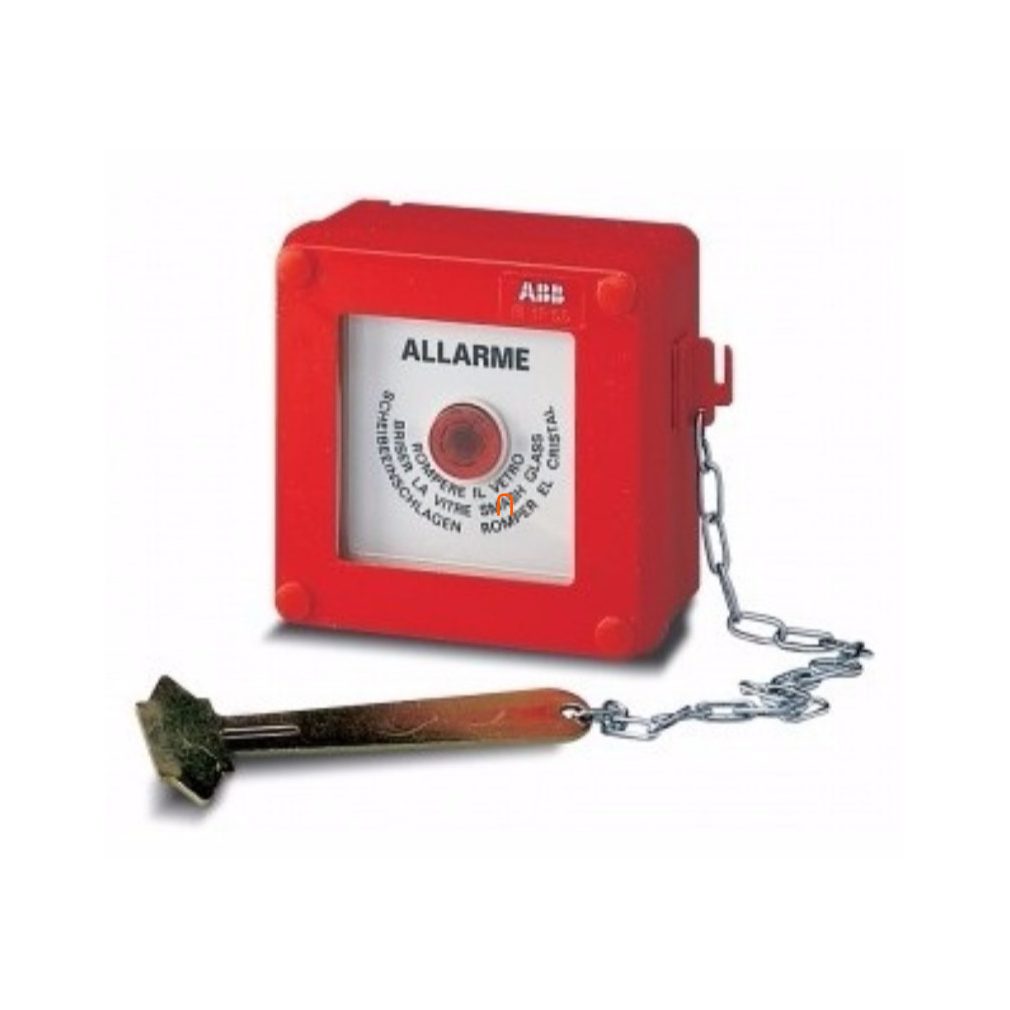 ABB Semnalizator de avarie pentru montare pe perete, IP55 Sticlă spargabilă, cu ciocan, 100x100x50mm M131800000