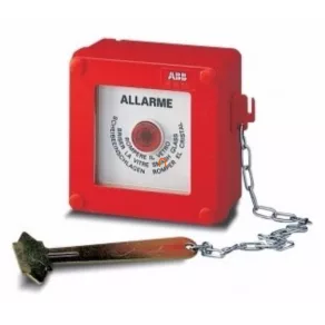   ABB Alarmă de urgență montată pe perete, IP55, cu geam spargibil, cu ciocan, 100x100x50 mm M131800000