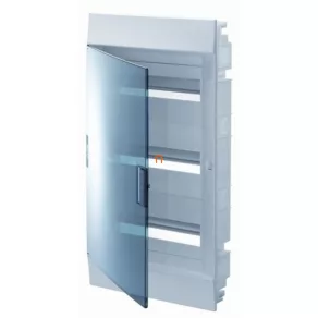   Distribuitor mic, încastrat, cu 3 rânduri, 36 de module, cu ușă transparentă, IP41, cu șină PE/N, ABB Mistral41F 1SLM004101A1207
