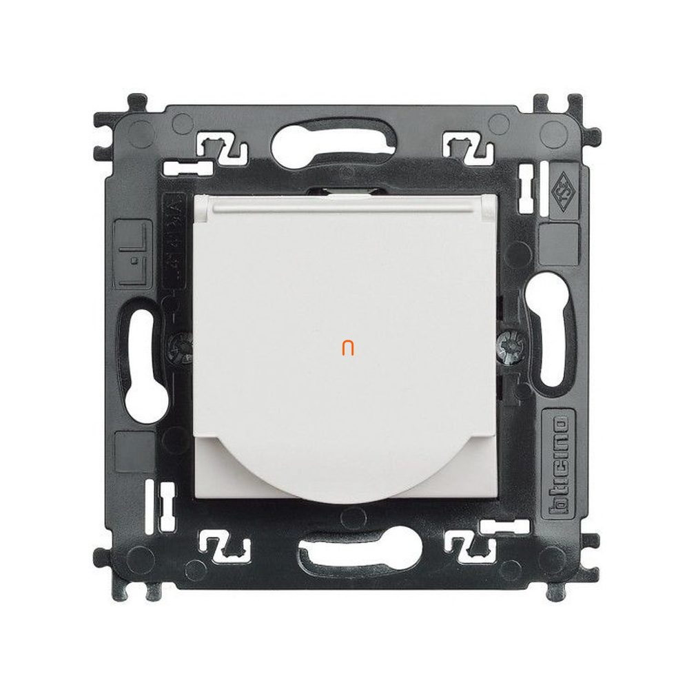 BTICINO Light N4141MAP 2P+F priză 2 module, 16A cu capac alb