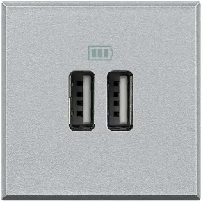 Încărcător dublu USB Bticino Axolute, 1 m, model HC4285C2