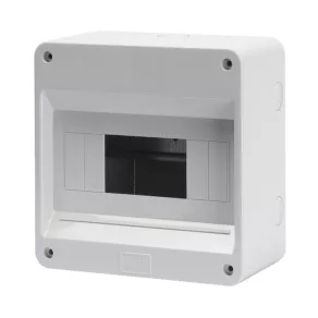   Distribuitor Gewiss de perete, cu un singur rând, 8 module, fără ușă, IP40, fără șină, GW40026