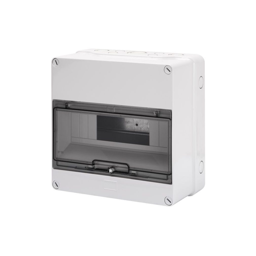 Gewiss distribuitor de curent electric pentru montare pe perete, cu ușă transparentă 1/12, IP55, fără șină, 1000 V CC, rezistent la raze UV GW40005