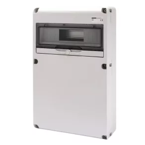   Cutie de distribuție industrială combinată Gewiss, neagră, 14 module + panou gol, IP65 68007N