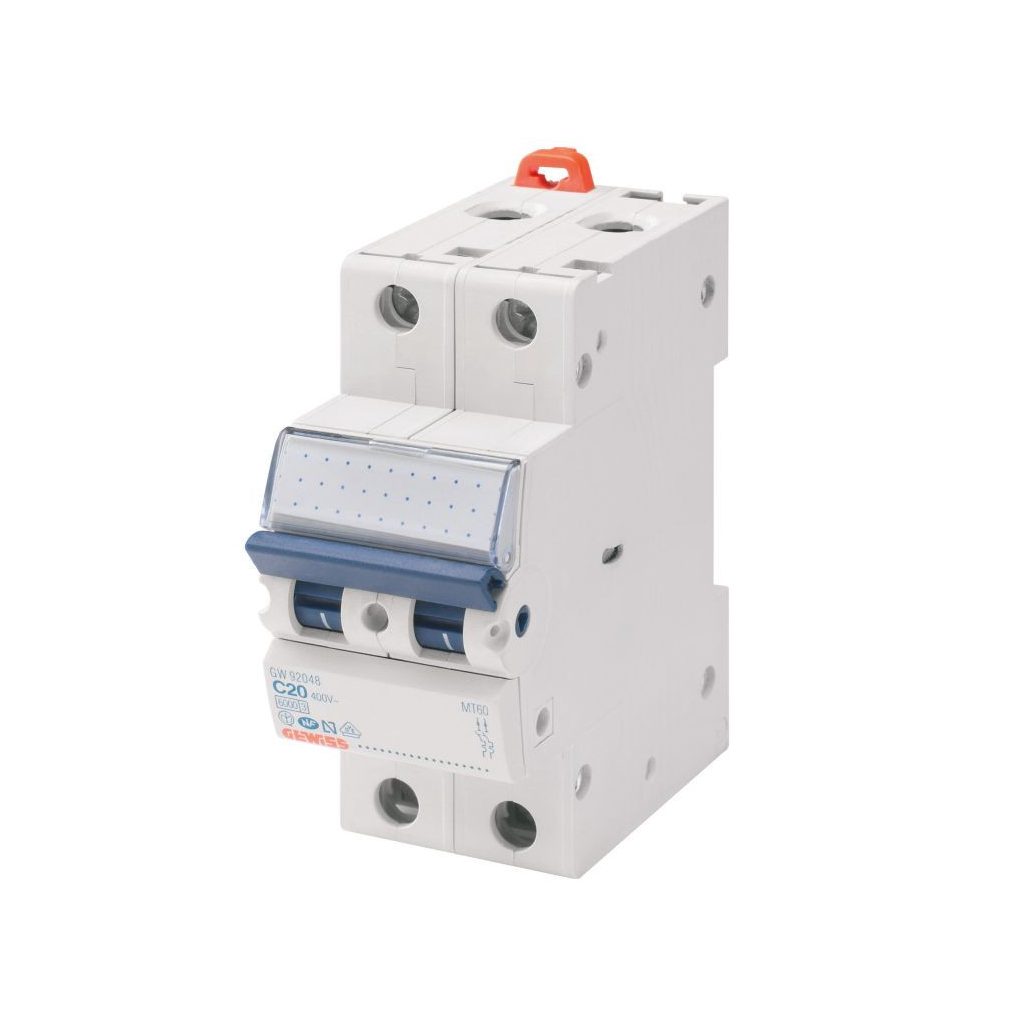 Dispozitiv de întrerupere Gewiss 2P B 16A 6kA MT60 2M (GW92247)