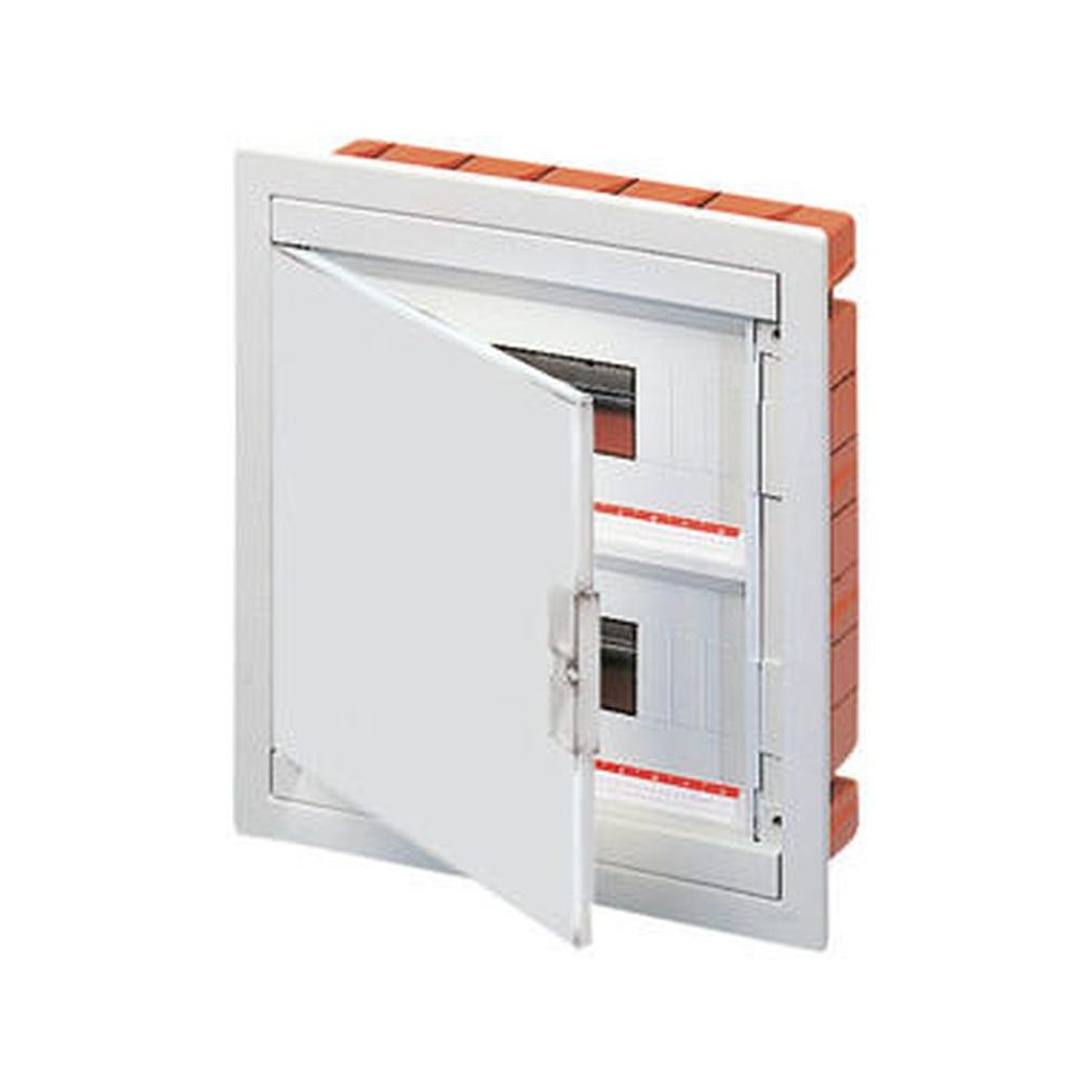 Distribuitor Gewiss încastrat cu 2 rânduri, 36 module cu ușă IP40 fără șină GW40661