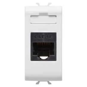   Priză Gewiss Chorus UTP, alb lucios, 1xRJ45 Cat5e, 1 modul GW10421