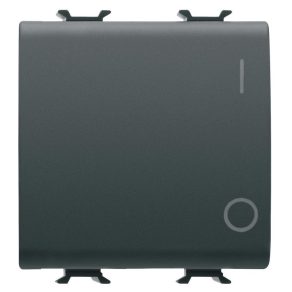   Chorus negru mat (102) Întrerupător bipolar, cu simbol 0/I, 2 module, 16AX GW12034 Gewiss