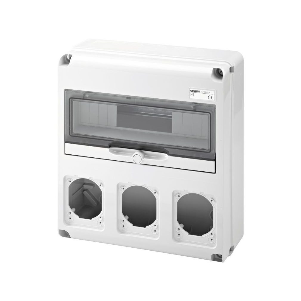 Gewiss cutie de distribuție industrială combinată, neagră, 14 mod.+ 3x16/32A capacitate IP65 68005N
