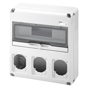   Cutie de distribuție industrială combinată Gewiss, neagră, 14 module + capacitate 3x16/32A, IP65 68005N