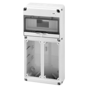   Cutie de distribuție industrială combinată Gewiss, negru, 10 module + capacitate 4x16/32A, IP65 68025N