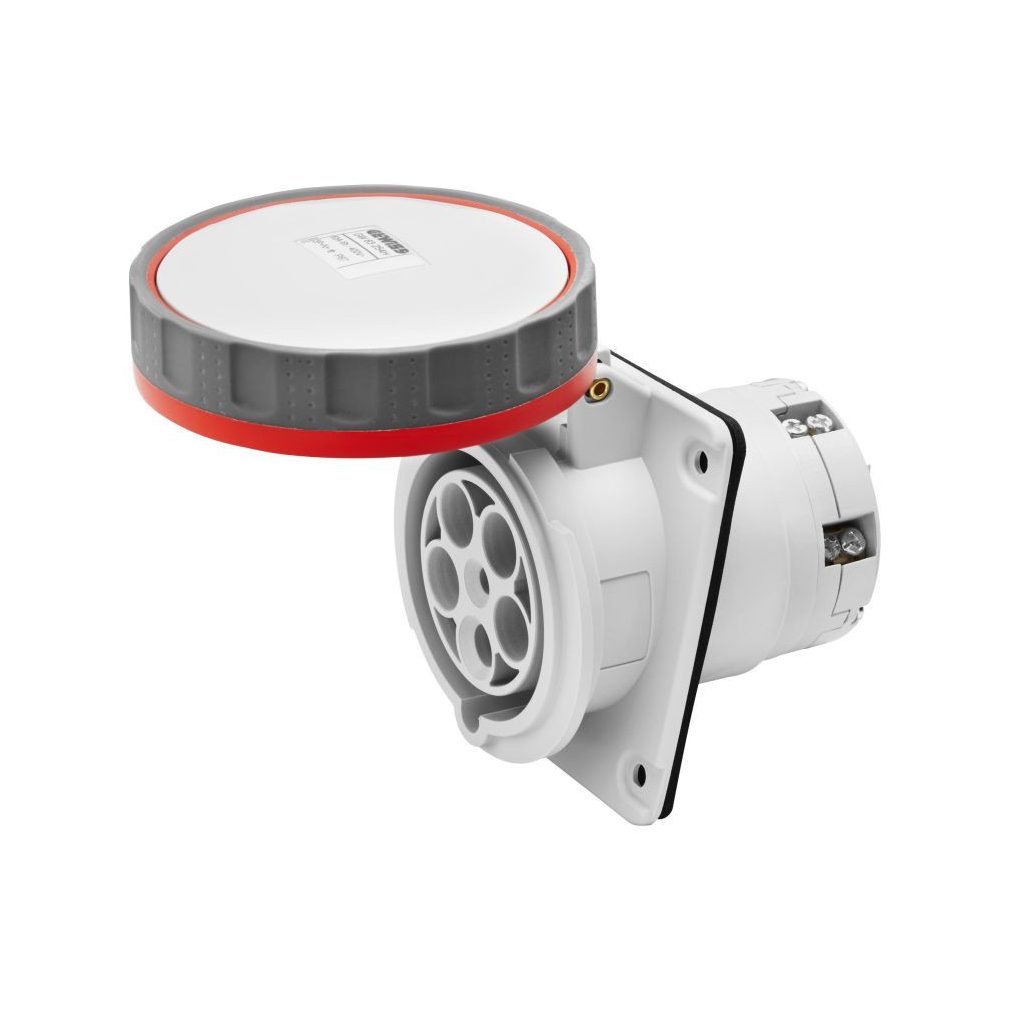 Gewiss industrial socket, recessed, 10 degrees, HP IP67 3P+N+E 63A 400V 6H GW63254H