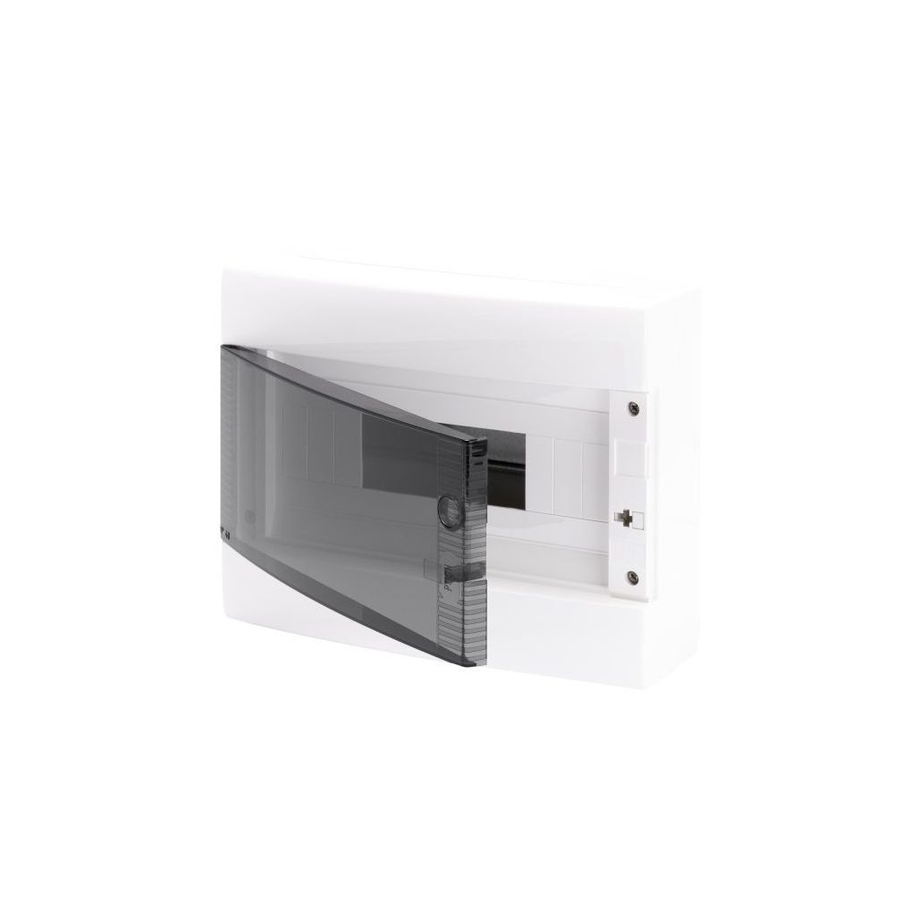 Gewiss distribuitor electric exterior cu 1 rând, 12 module, ușă transparentă IP40 PE/N șină GW40045BS