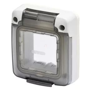   Cutie de racordare Gewiss cu capac rabatabil, rezistentă la apă, model 2, gri, IP65, Gewiss 27403