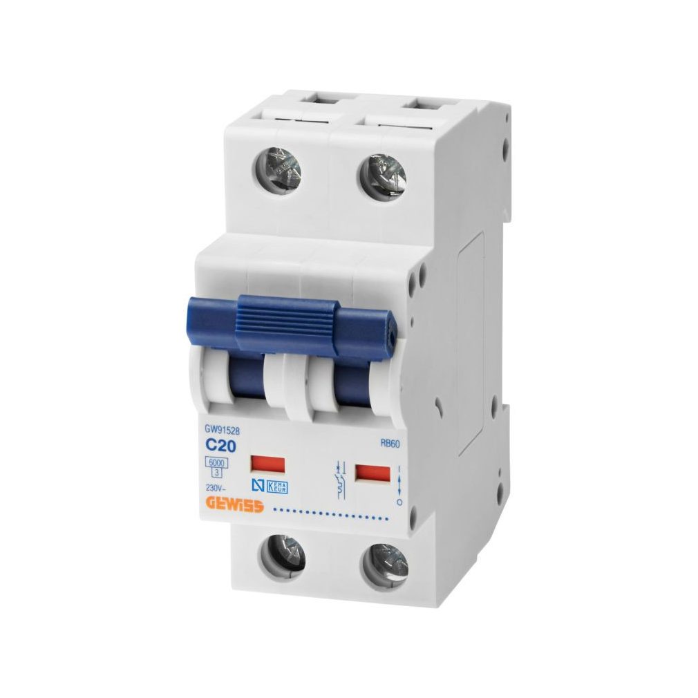 Dispozitiv de întrerupere Gewiss 2P C 10A 6kA RB60 (91546)