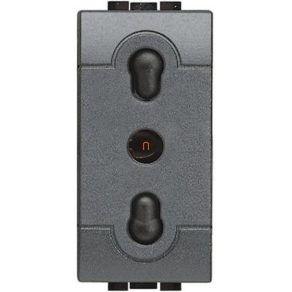   BTICINO Living L4180(-EU) Priză 2P+F (italiană) 1 modul 10/16A (GYV) cu obturator de siguranță