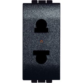   BTICINO Living L4125 priză 2P Euro-American 16A 127/250V c.a. cu obturator de siguranță, antracit