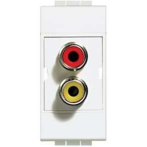 BTICINO N4269R Priză conector RCA pentru lumină, dublă