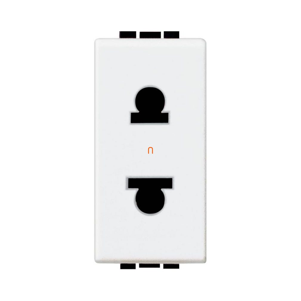 BTICINO Light N4125 2P priză (euro-americană) 1 modul 16A 127/250V (GYV) cu siguranță, albă