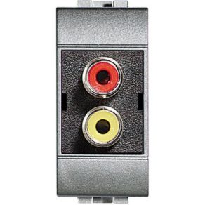 BTICINO NT4269R Priză cu conector RCA dublu ALU