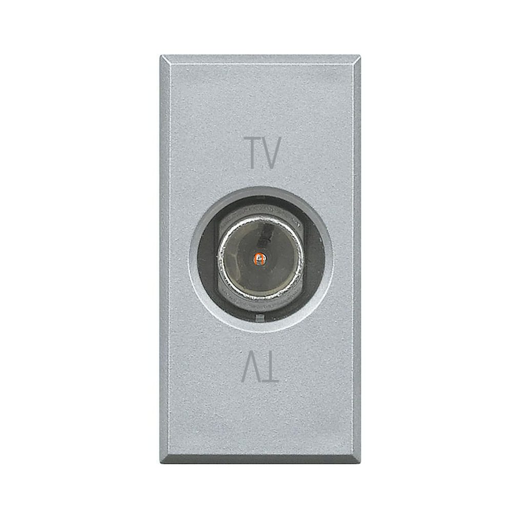 BTICINO Axolute conector final, coaxial, 1 mod TV aluminiu. HC4202DC