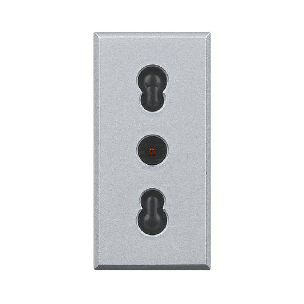 Axolute HC4180 2P+F priză (italiană) 1 modul, (GYV) siguranță, gri