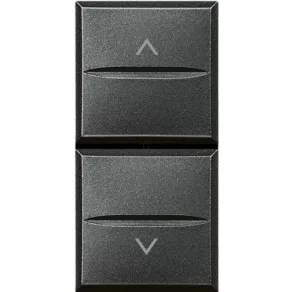 BTICINO Axolute buton dublu, 1 mod, negru blocat HS4037