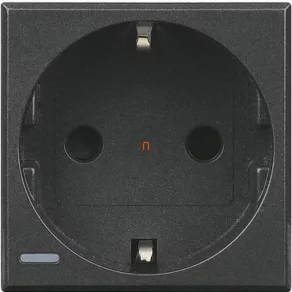 BTICINO Axolute 2P+F Schuko cu 2 module, negru HS4141