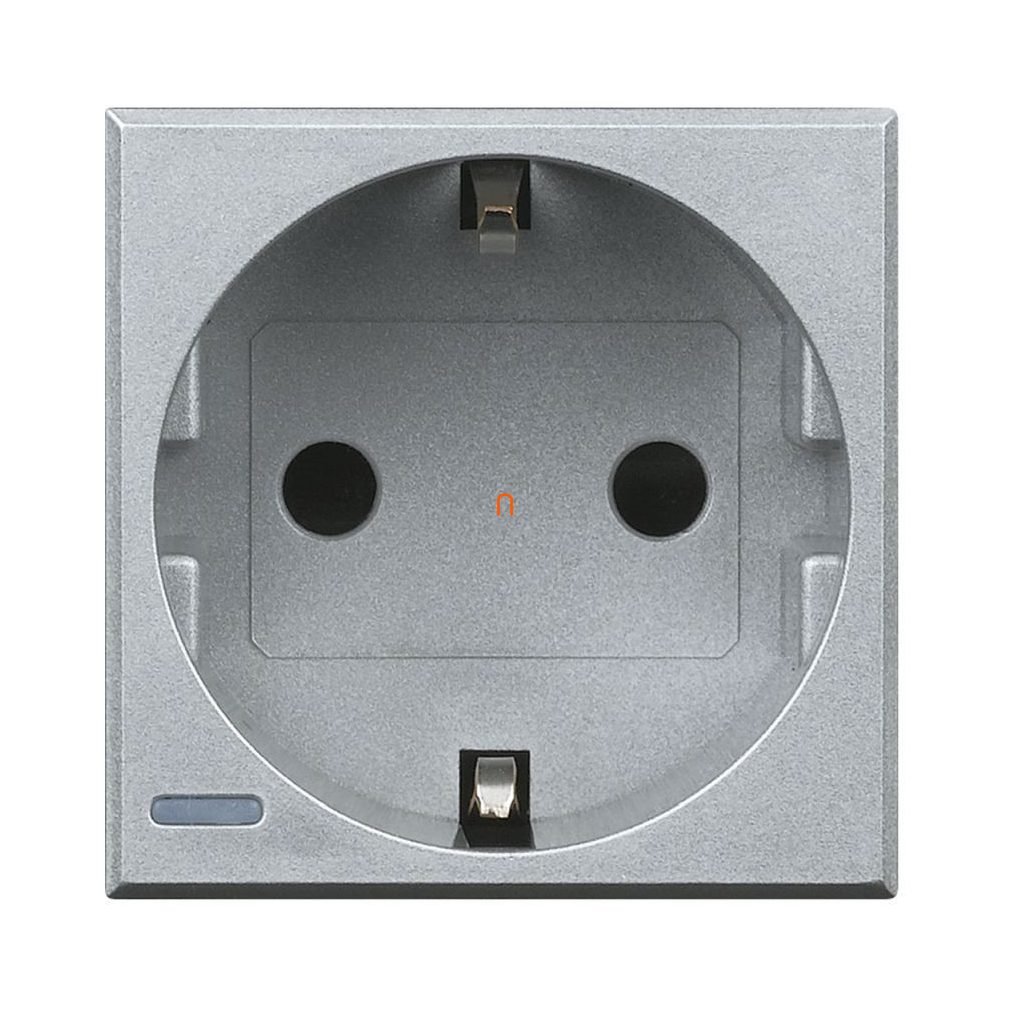 BTICINO Axolute 2P+F conector 2 module, cu arc, gri HC4141W
