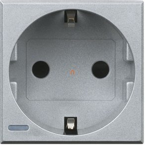   BTICINO Axolute 2P+F priză 2 module, gri primăvară HC4141W