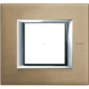   Cadru de acoperire BTICINO Axolute 2 m titan mat, pătrat HA4802NX